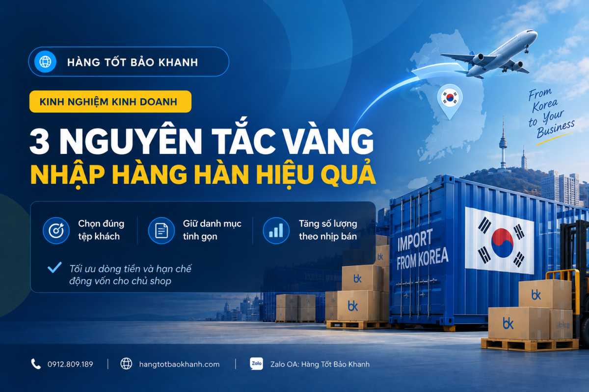 3 nguyên tắc giúp cửa hàng nhập hàng Hàn hiệu quả hơn