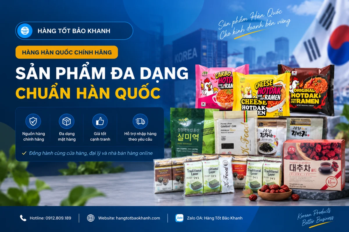 Hàng Tốt Bảo Khanh hiện có những nhóm hàng Hàn Quốc nào?