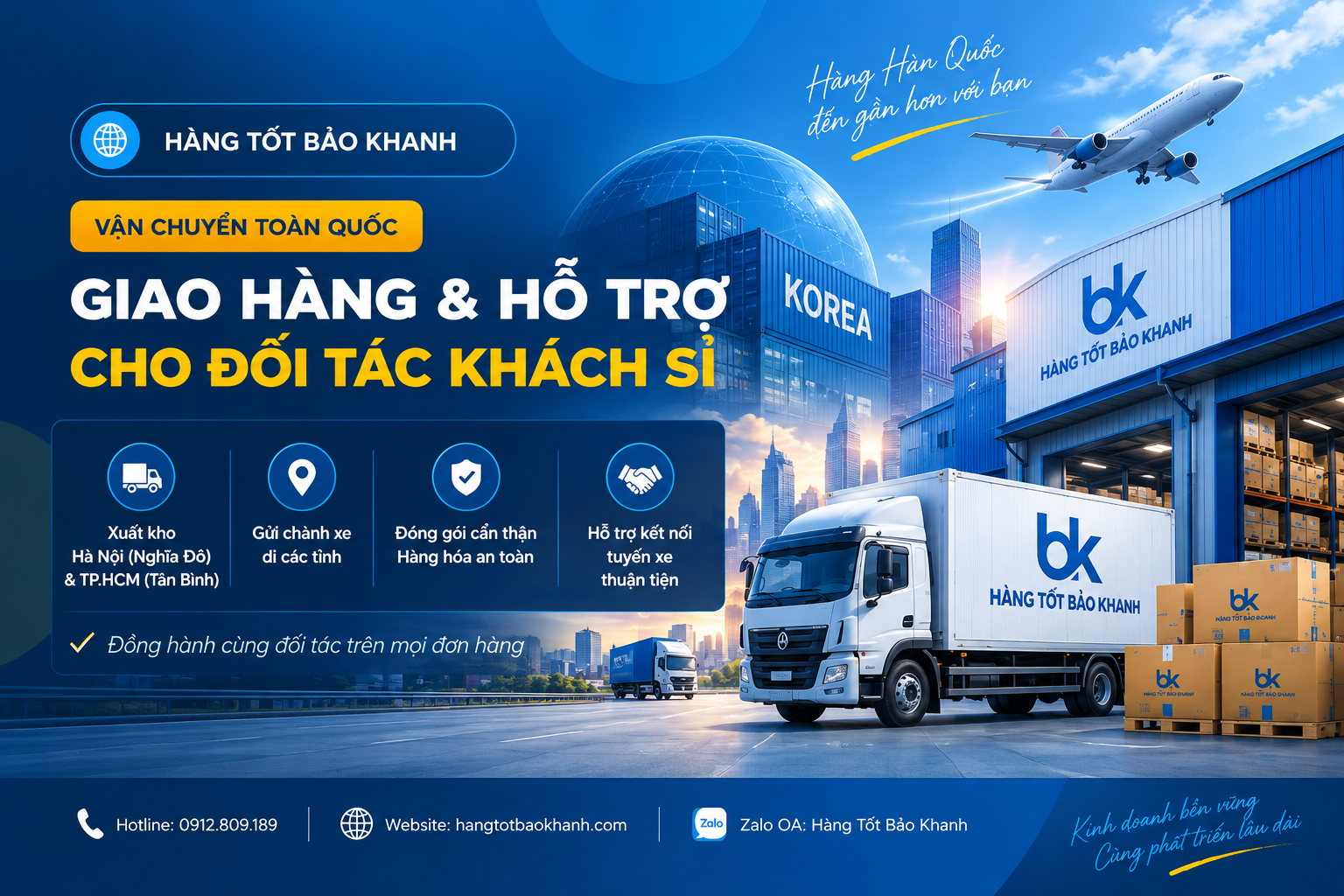 Giao hàng và hỗ trợ khách sỉ tại Hàng Tốt Bảo Khanh