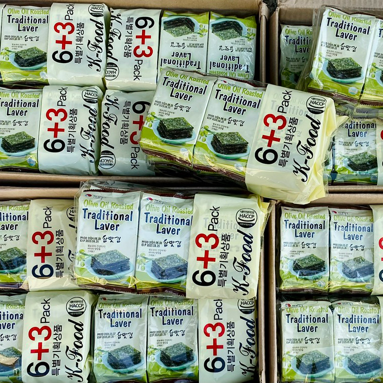 Lốc 3 Gói,9 Gói Lá Kim Rong Biển Ăn Liền K-Food, Hàng Tốt Bảo Khanh